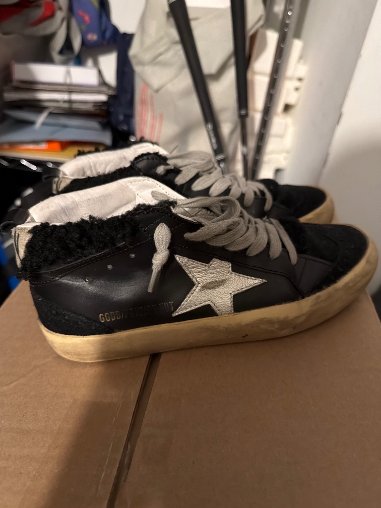 Golden Goose Original Black Mid High Tops